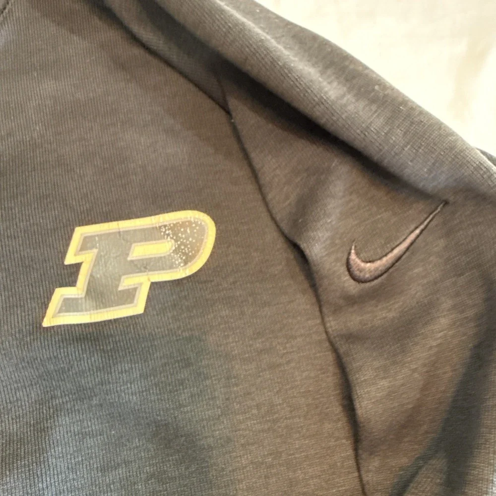 Mens Large Purdue Boilermakers Nike Pullover 1/4 Zip Golf black